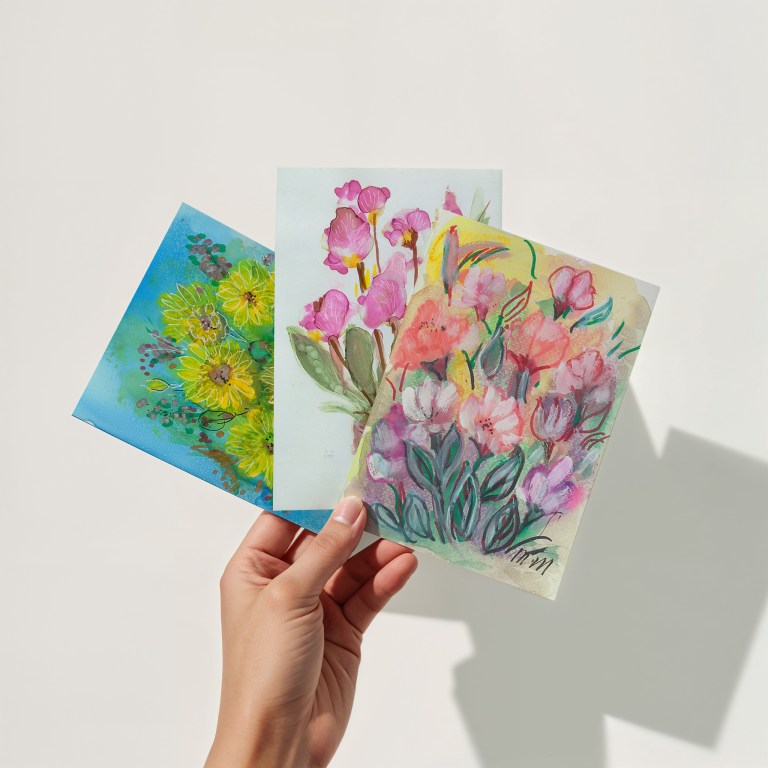 Artist-designed notecards Charity greeting cards Watercolor art prints Mixed media artwork Eco-friendly stationery Sustainable greeting cards Philanthropic art products Notecards supporting charities Handcrafted watercolor cards Artistic fundraising merchandise Custom charity notecards Watercolor floral stationery Art for social causes Nonprofit art collaborations Creative charity gifts Support artists through purchases Artistic donation products Limited edition art cards Hand-painted notecards Art that gives back